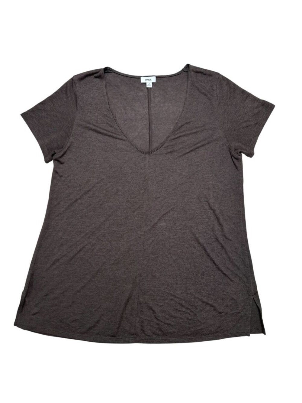 Vince Small V-Neck T-Shirt Lightweight Relaxed Fit Travel Basic